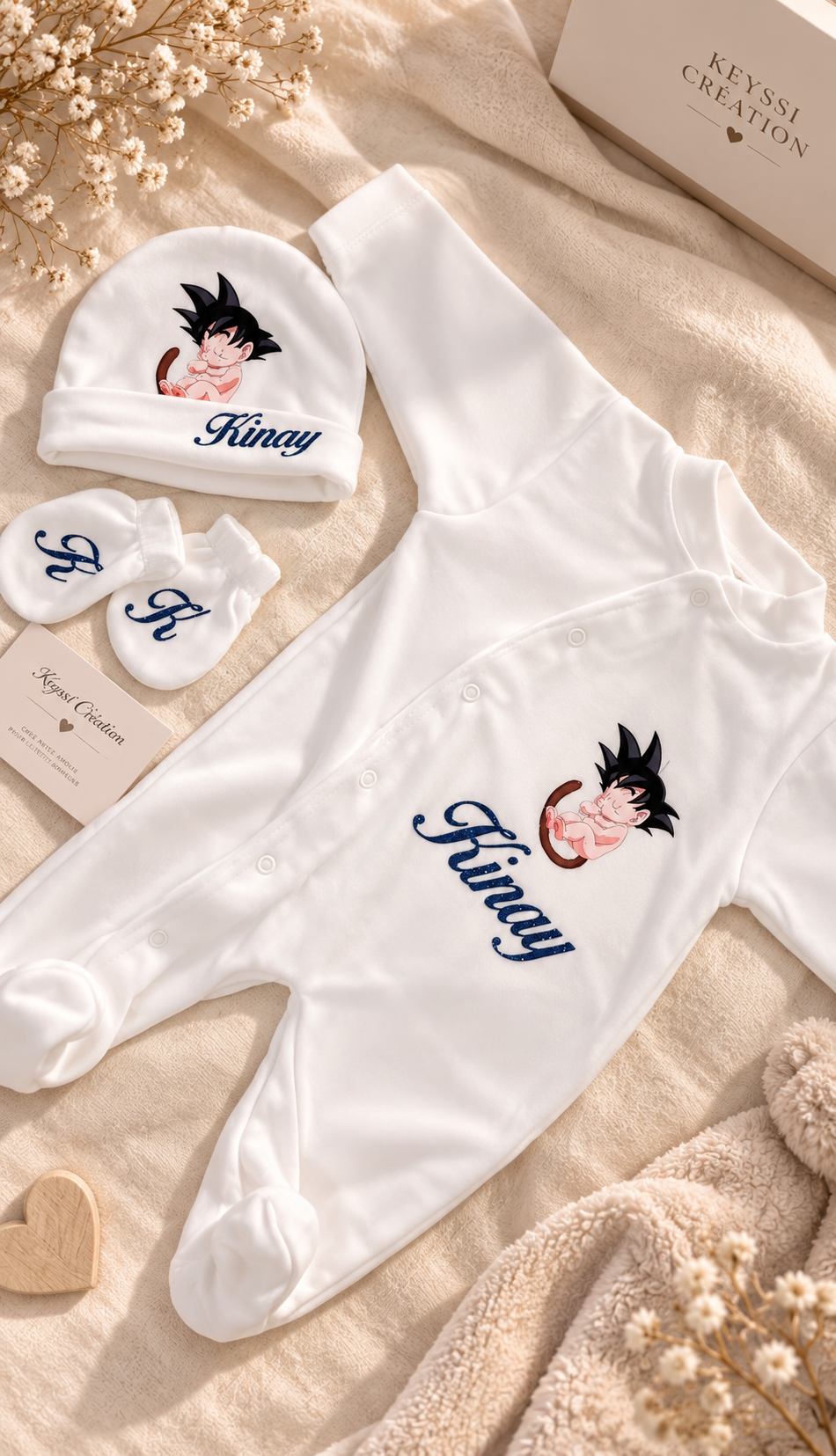 🤍 Pyjama en velours personnalisé