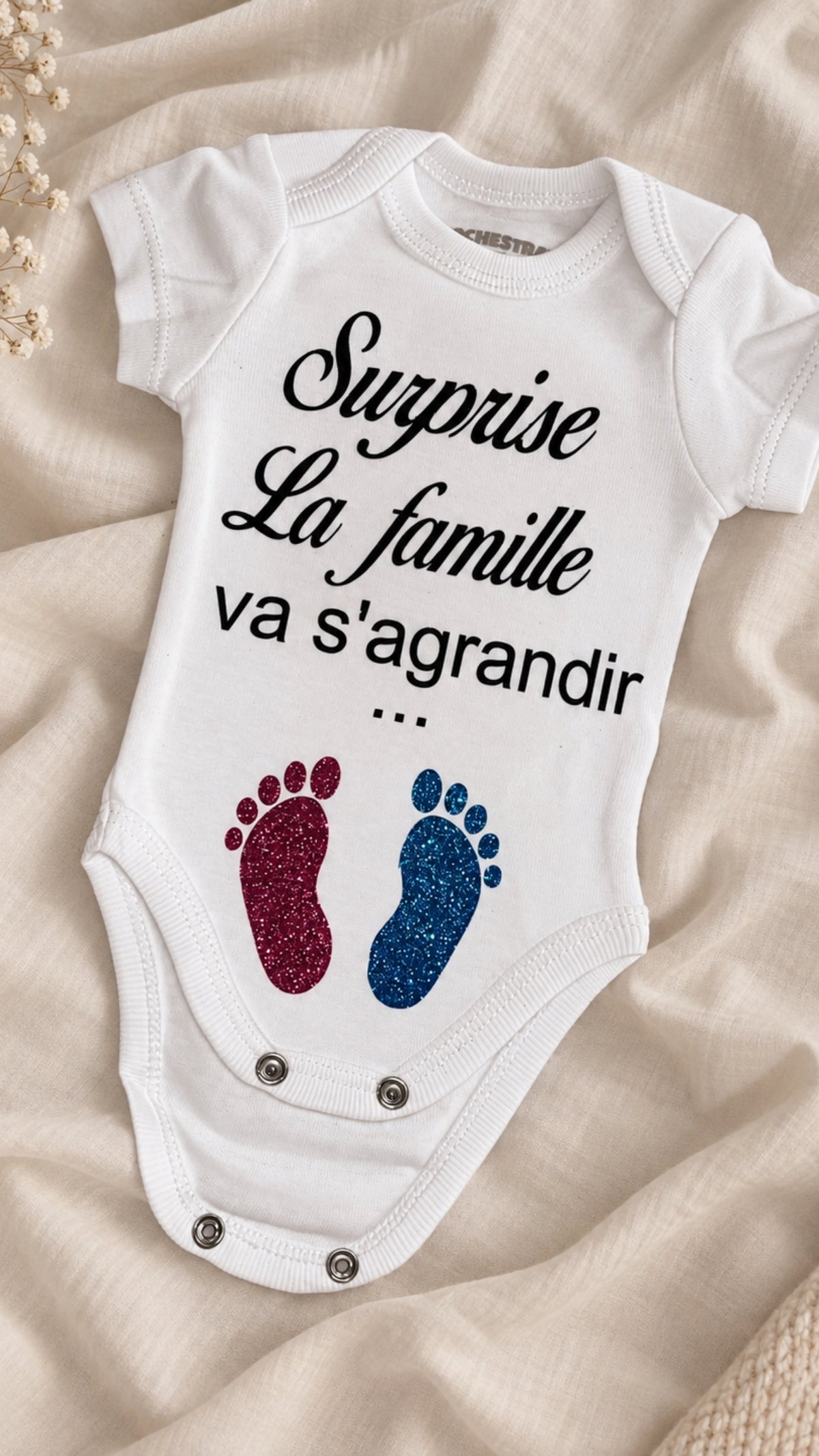 🤍 Body bébé personnalisable en coton